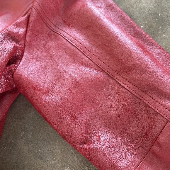 Vintage Red Leather Coat - Picture 7 of 16